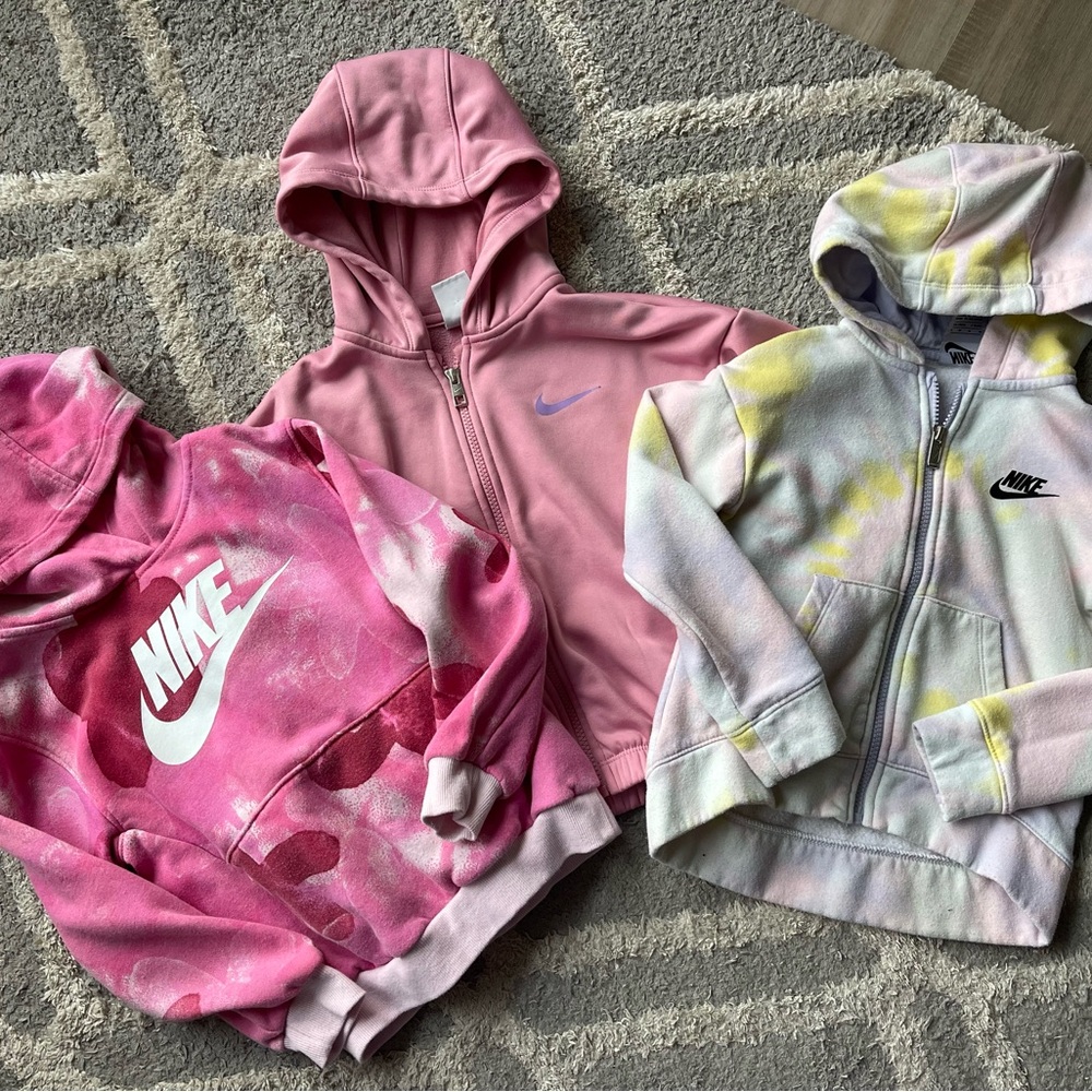 Nike Kids' Pink and Multicolor Hoodies